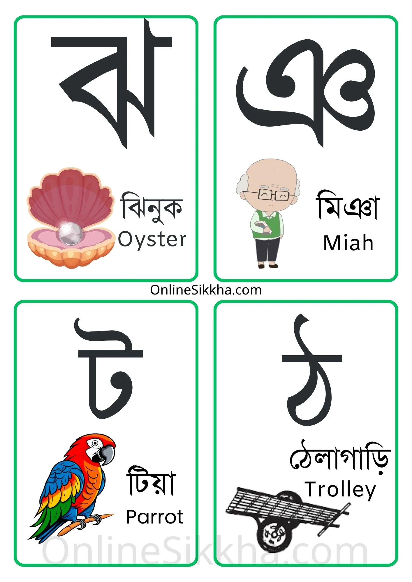 Free Bengali Banjonborno Flashcards