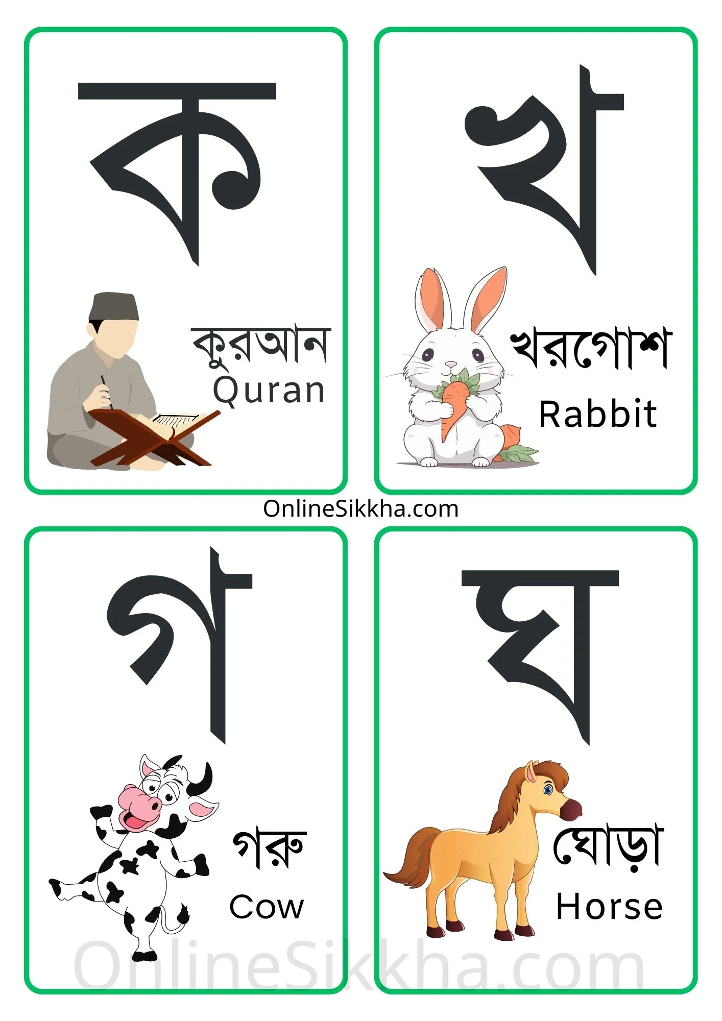 Free Bengali Banjonborno Flashcards